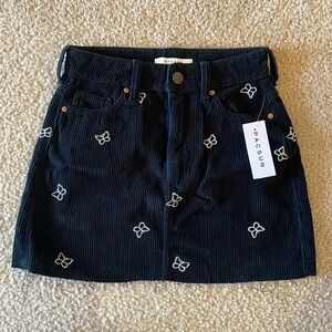 BNWT PacSun butterfly skirt | black corduroy embroidered high rise mini skirt